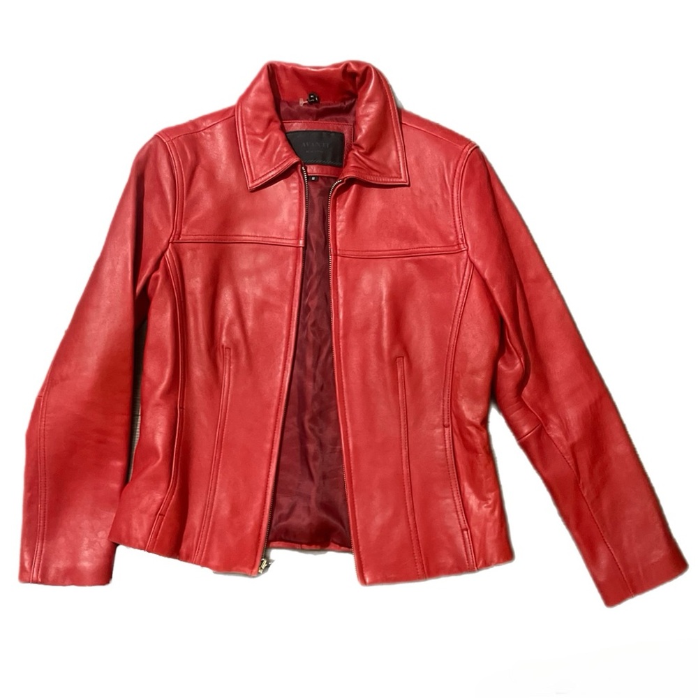 Avanti Vibrant Red Leather Jacket - Picture 2 of 11
